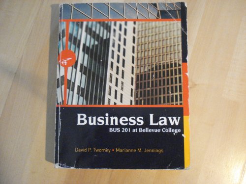 business law bus 201 at bellevue college 1st edition david p twomey , marianne m jennings 1111399654,