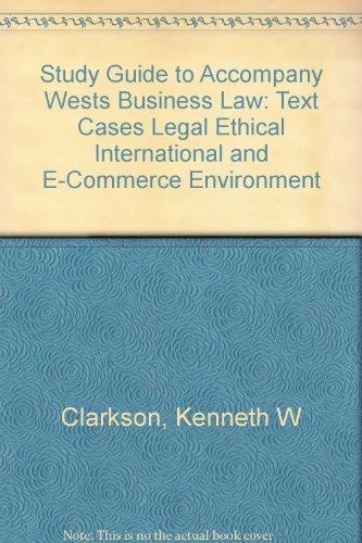 study guide to accompany west s business law 9th edition kenneth w clarkson 0324152795, 9780324152791