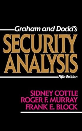 security analysis 5th edition sidney cottle ,roger murray ,frank block 9780070132351, 978-0566088964