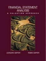 financial statement analysis a valuation approach 1st edition leonard c. soffer ,robin j. soffer 0130328340,