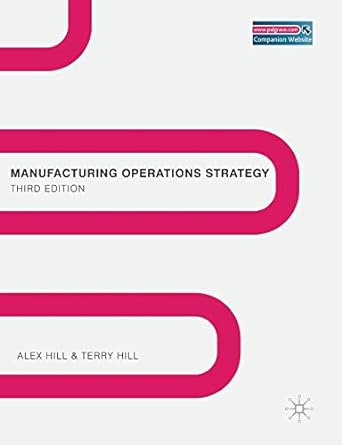 Manufacturing Operations Strategy Texts And Cases