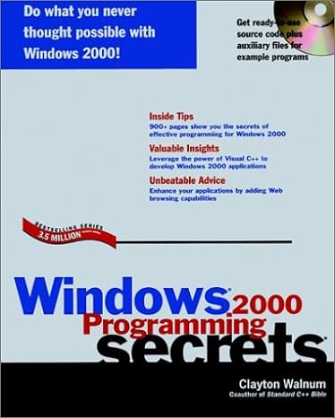 windows 2000 programming secrets 1st edition clayton walnum 0764546635, 978-0764546631