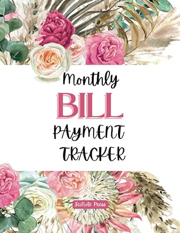 monthly bill payment tracker floral planner for budgeting financial finance and payments checklist organizer