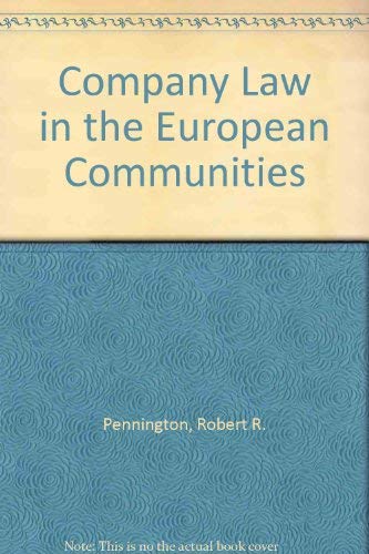 company law in the european communities 3rd edition robert r pennington 0851206387, 9780851206387
