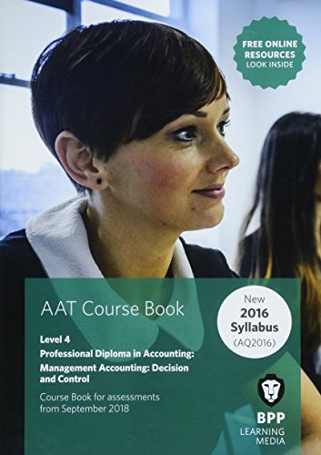 aat management accounting decision and control course book 1st edition bpp learning media 9781509718412