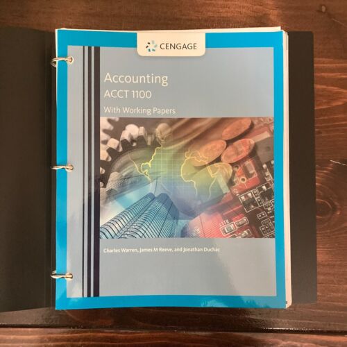 cengage accounting acct 1100 with working papers charles warren reeve duchac 1st edition charles warren,