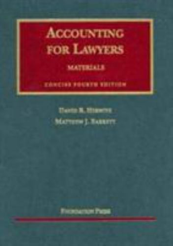 accounting for lawyers materials concise 4th edition david r. herwitz, matthew j. barrett 9781599410401,