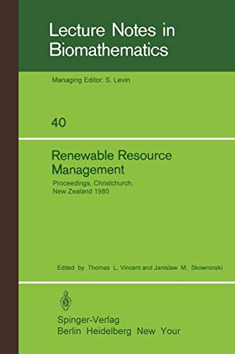 renewable resource management proceedings of a workshop on control theory applied to renewable resource