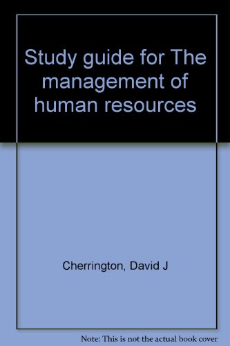 study guide for the management of human resources 3rd edition cherrington, david j 0205128025, 9780205128020