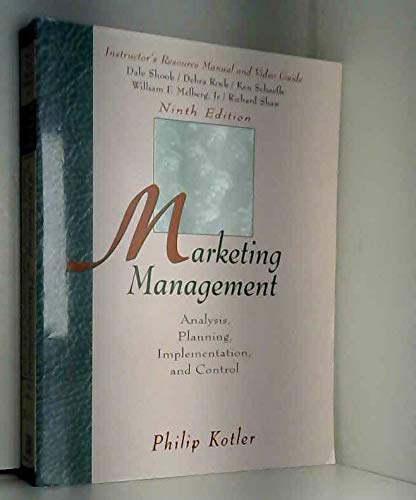 marketing management analysis planning implementation and control instructor s resource manual 9th, edition