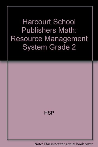 harcourt school publishers math resource management system grade 2 1st edition harcourt school publishers