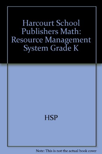 harcourt school publishers math resource management system grade k 1st edition harcourt school publishers