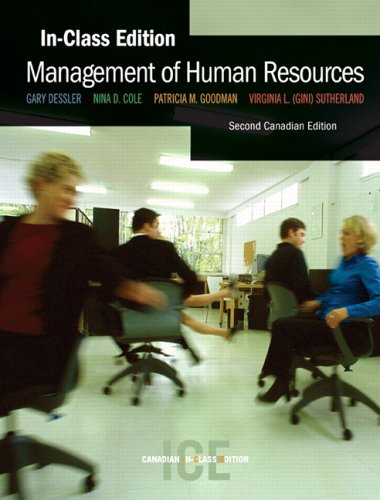 management of human resources in class edition second canadian edition 2nd edition dessler, gary, cole, nina