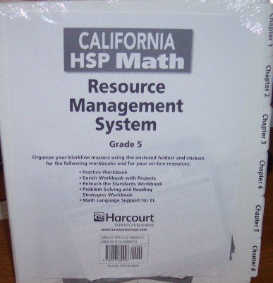 harcourt school publishers math california resource management system grade 5 1st edition harcourt school