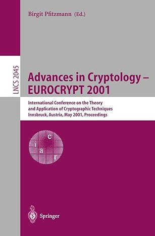 advances in cryptology eurocrypt 2001 international conference on the theory and application of cryptographic