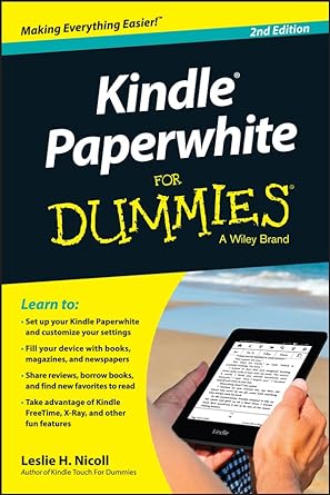 kindle paperwhite for dummies 2nd edition leslie h nicoll 1118855329, 978-1118855324