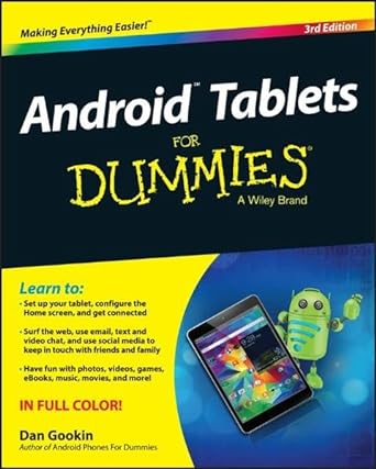 android tablets for dummies 3rd edition dan gookin 1119126029, 978-1119126027