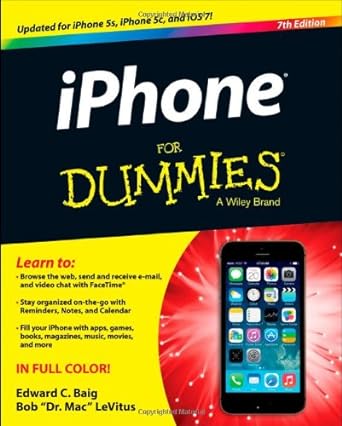 iphone for dummies 7th edition edward c baig ,bob levitus 1118690834, 978-1118690833