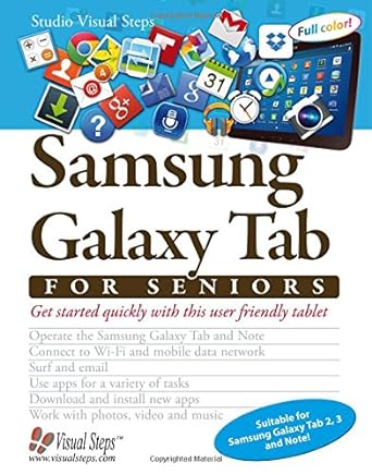 samsung galaxy tab for seniors 1st edition studio visual steps 9059050894, 978-9059050891