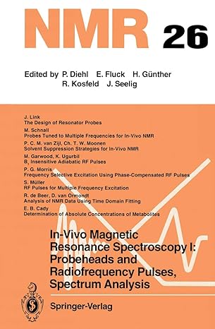 in vivo magnetic resonance spectroscopy i probeheads and radiofrequency pulses spectrum analysis 1st edition