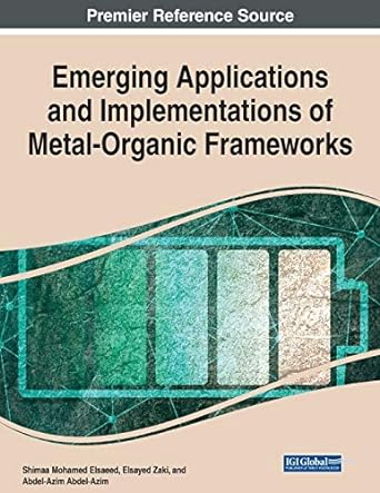emerging applications and implementations of metal organic frameworks 1st edition shimaa mohamed elsaeed