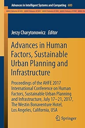 advances in human factors sustainable urban planning and infrastructure proceedings of the ahfe 2017