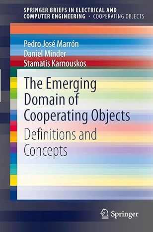 the emerging domain of cooperating objects definitions and concepts 1st edition pedro jose marron ,daniel