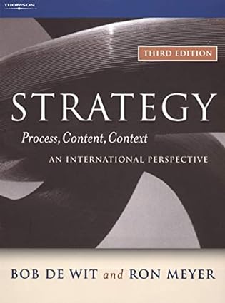 strategy process content context an international perspective 3rd edition bob de wit ,ron meyer 0324282710,