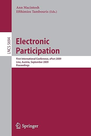 electronic participation first international conference epart 2009 linz austria september 2009 proceedings