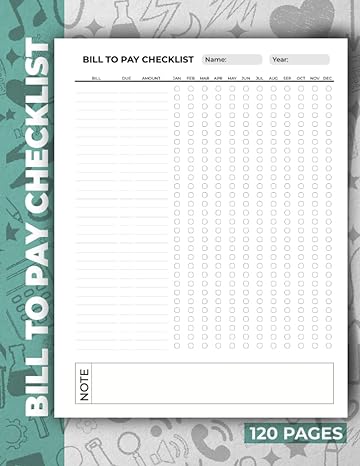 bill to pay checklist simple monthly bill payments for budgeting financial 1st edition ahmed zaggoudi