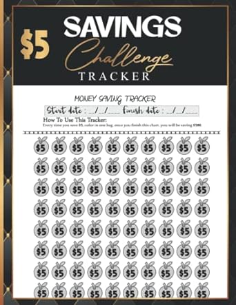 $5 savings challenge tracker cash book saving 100 bags of easy cash means saving $25 000 1st edition chenina
