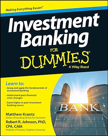 investment banking for dummies 1st edition matthew krantz ,robert johnson 1118615778, 978-1118615775