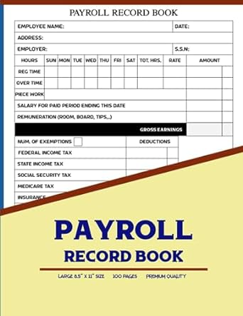 payroll record book simple weekly employee payroll tracker for small business bookkeeping record sheets 1st