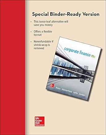loose leaf for corporate finance 11th edition stephen ross ,randolph westerfield ,jeffrey jaffe 125970968x,