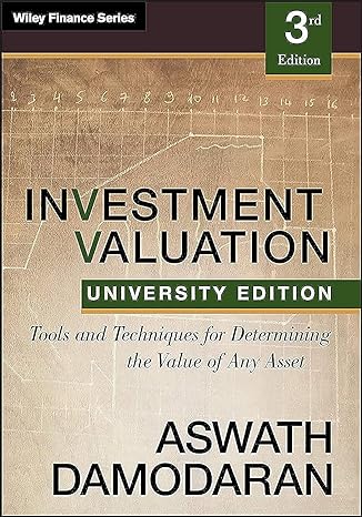 investment valuation 3rd edition aswath damodaran 1118130731, 978-1118130735
