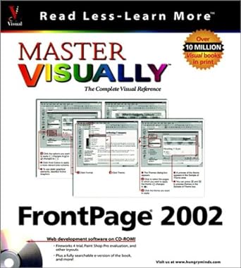 master visually frontpage 2002 1st edition sherry willard kinkoph 0764535803, 978-0764535802