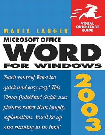 microsoft office word 2003 for windows 1st edition maria langer 0321193946, 978-0321193940