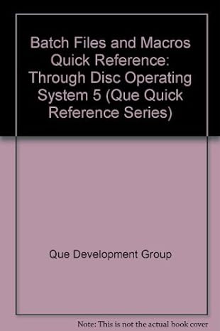 batch files and macros quick reference through disc operating system 5 1st edition timothy s stanley
