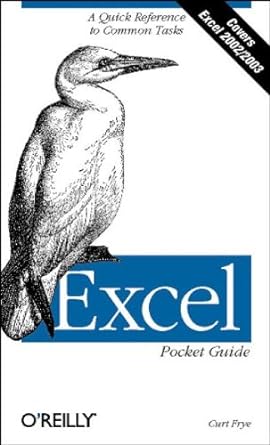 excel pocket guide 1st edition curtis frye 0596005342, 978-0596005344