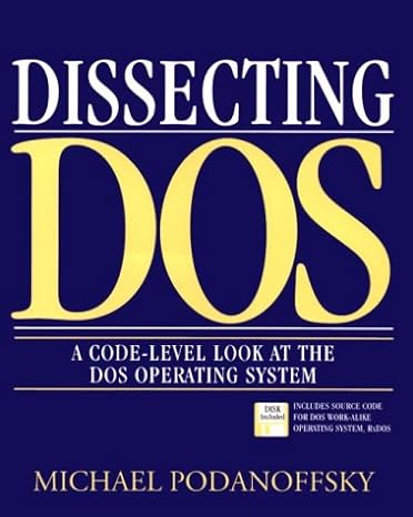 dissecting dos a code level look at the dos operating system 1st edition michael podanoffsky 020162687x,