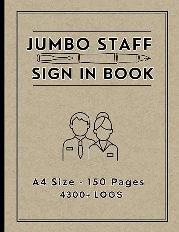 staff sign in book jumbo a4 150 page in and out log for employees and contractors in offices and other