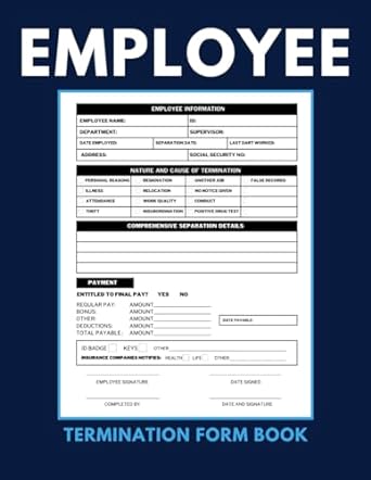 employee separation report form employee separation report sheets dismissal form book 8 5 x 11 inches 110