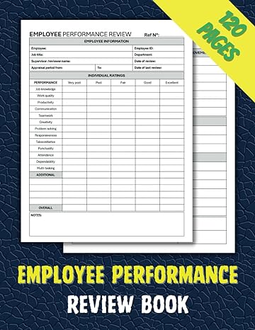 employee performance review book 120 pages for hire performance sheets forms employee job performance