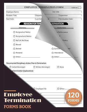employee termination forms book complete staff separation report sheets for supervisors and human resource