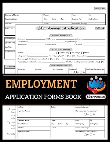 employment application forms book new hire recruitment selection form for organizations business 60 forms two