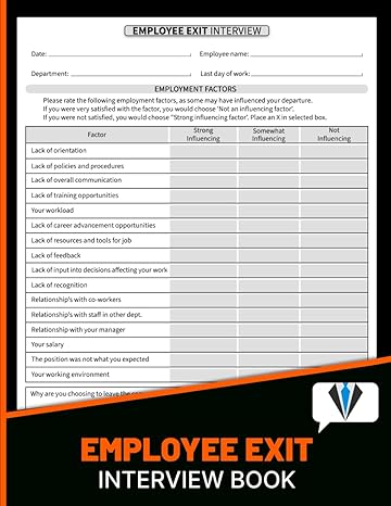 employee exit interview book employee offboarding questionnaire form questions to ask for departing employee