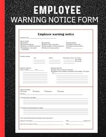 employee warning notice form streamline employee discipline 1st edition nor eddine publishing b0cq561b31