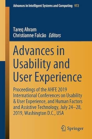 advances in usability and user experience proceedings of the ahfe 2019 international conferences on usability