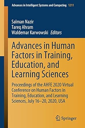 advances in human factors in training education and learning sciences proceedings of the ahfe 2020 virtual