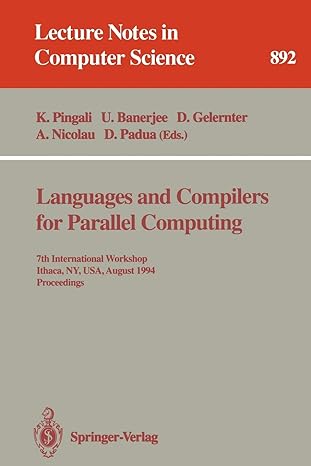 languages and compilers for parallel computing 7th international workshop ithaca ny usa august 1994
